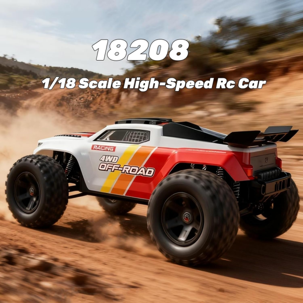 Радіокерована машинка MJX HYPER GO 18208 1:18 4WD до 45 км/год, RC позашляховик на пульті керування, металева трансмісія, 2 акб