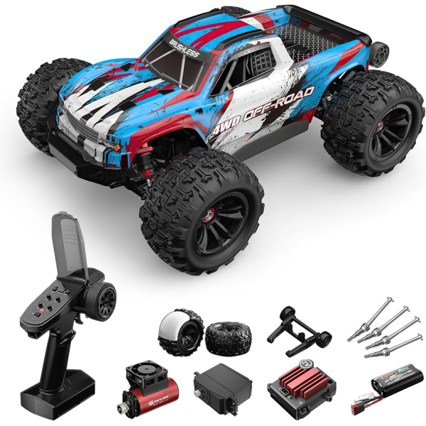 Радіокерована машинка MJX Hyper Go 16218 1:16 4WD Brushless до 45 км/год RC монстр-трак, АКБ 2000mAh, масляні амортизатори, метале