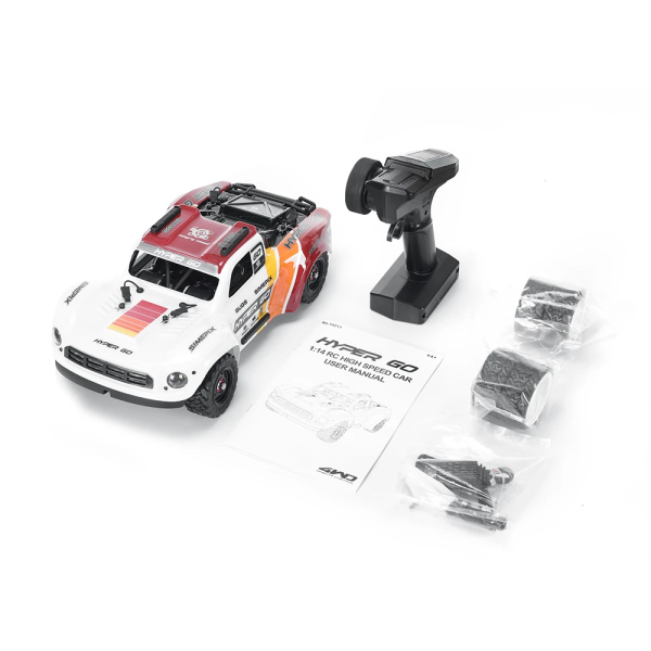 Радіокерована машинка MJX Hyper Go 14211 1:14 4WD Brushless до 70 км/год  RC Short Course Truck, АКБ 3000mAh, масляні амортизатори