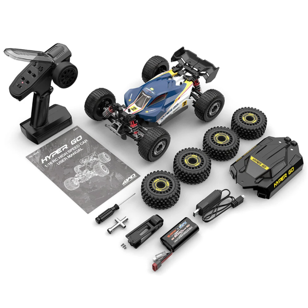 Радіокерована машинка MJX Hyper Go 16213 1:16 4WD Brushless до 45 км/год  RC Buggy АКБ 2000mAh, масляні амортизатори, 2 кузови