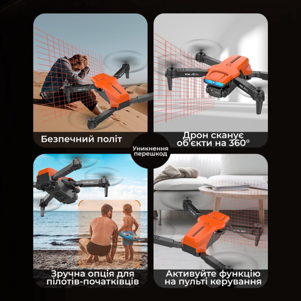 Квадрокоптер A6 PRO дрон з камерою 4K, Wifi FPV, до 100 м до 15 хв. польоту + кейс
