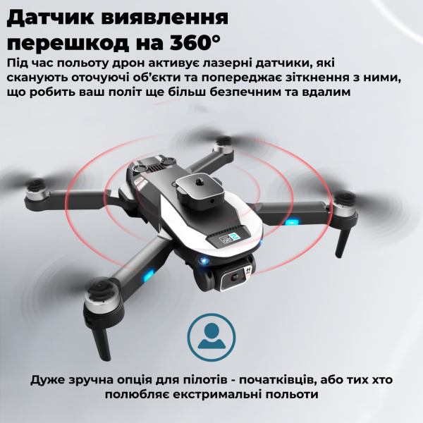 Квадрокоптер F196 с камерой 4K , обход помех до 20 мин. полета. до 200 м. + кейс